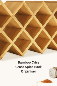 Bamboo Criss Cross Spice Rack Organiser